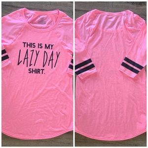 NWOT's - NO BOUNDARIES - Peach "Lazy Day" Graphic Long Tee/Sleep Shirt -Size Sm.